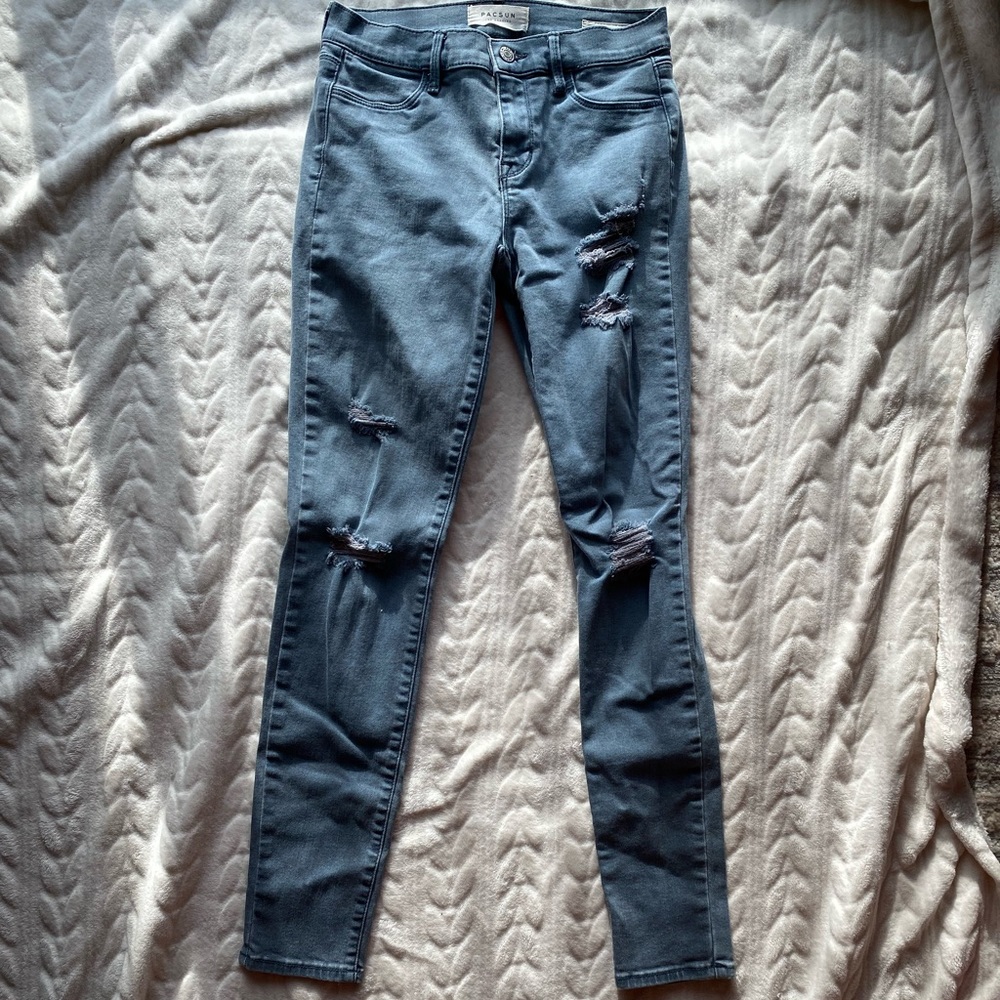 Grey PacSun mid rise jeans size 25” waist